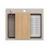 Quadron KURT 110 WORKSTATION GraniteQ zlewozmywak granitowy pearl beige 1-komorowy z/o (59,5x50x21,5) z syfonem i dozownik + Qmata + deska + wkładka ociekowa HCQ5052BEZP